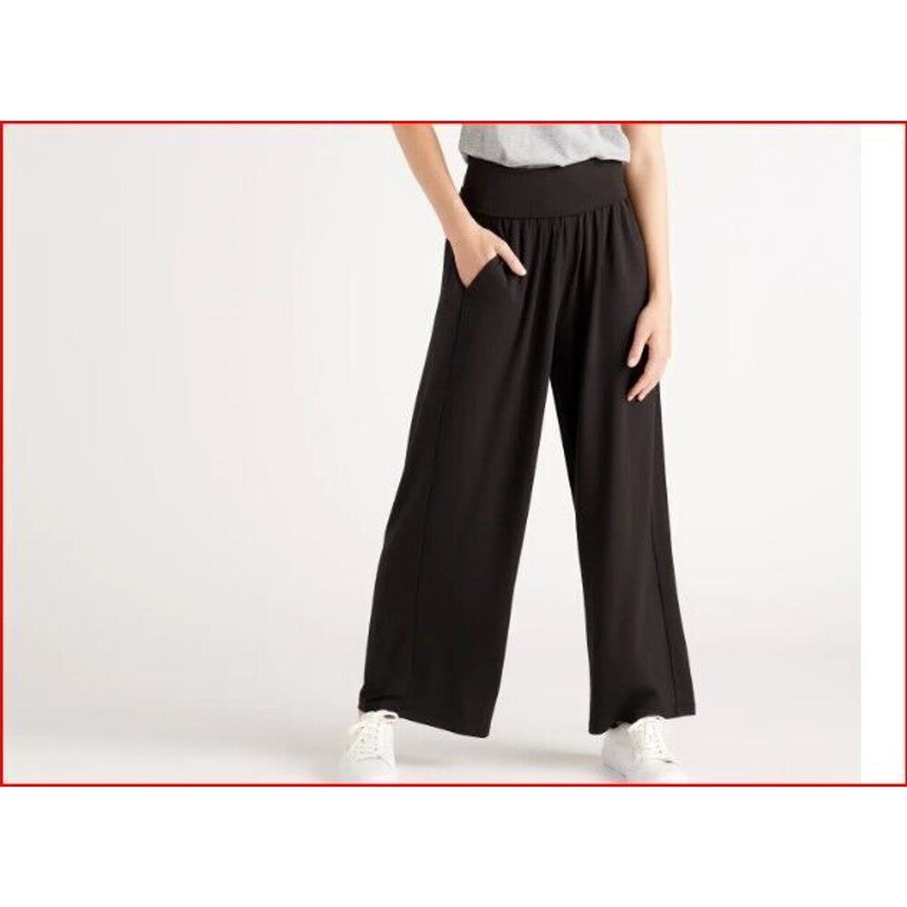 NEW Quince Women's Black French Terry Modal Wide Leg Pant Women's XL